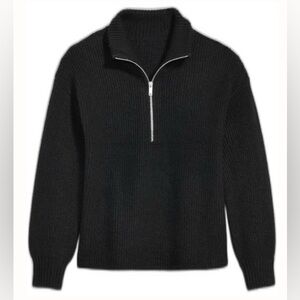 Old Navy Black Quarter Zip Ribbed Sweater Size Medium